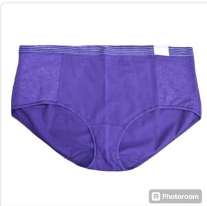 Lot of 3 Lane Bryant Cacique Purple & Silver Cotton Full Brief Size 22/2…